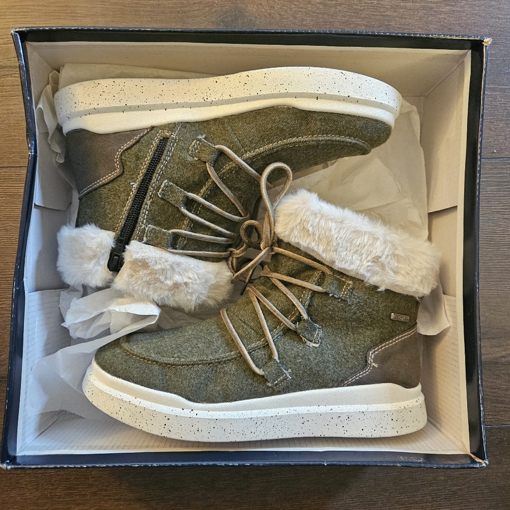ROMIKA Women's Helsinki 01 Fleece Kombi Waterproof Boots Booties Olive New 37 - Picture 1 of 11